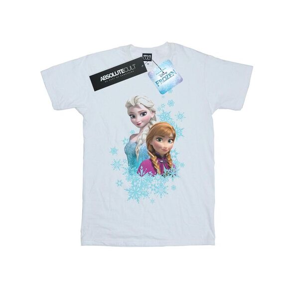 Disney Womens/Ladies Frozen Elsa And Anna Sisters Cotton Boyfriend T-Shirt / Whi - Picture 1 of 3